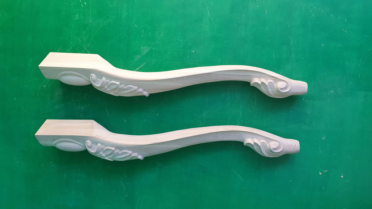 Beautiful Carved Cabriole Legs, Set 2pc, for the table, classic style legs, baroque legs
