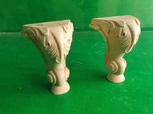 Load image into Gallery viewer, Pair of Little Carved Legs, Set 2pc, classic style legs, baroque legs, wooden legs, queen anne style
