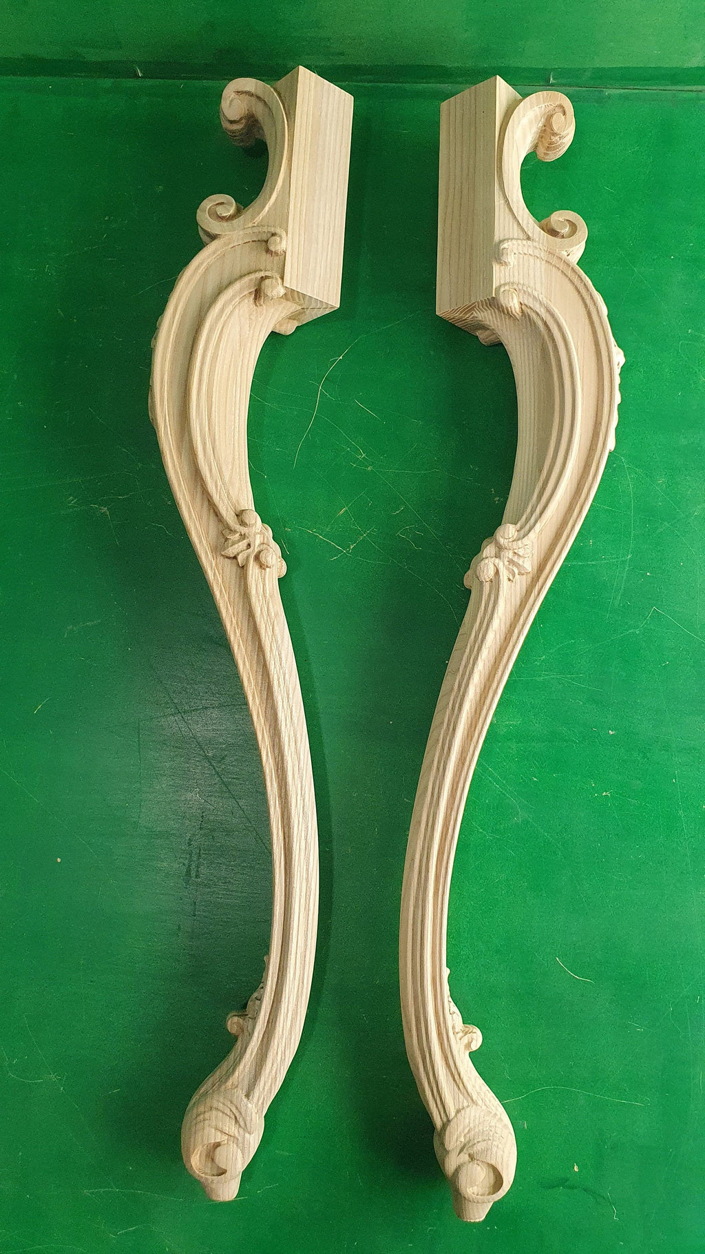 Beautiful Carved Cabriole Legs, Set 2pc, for the table