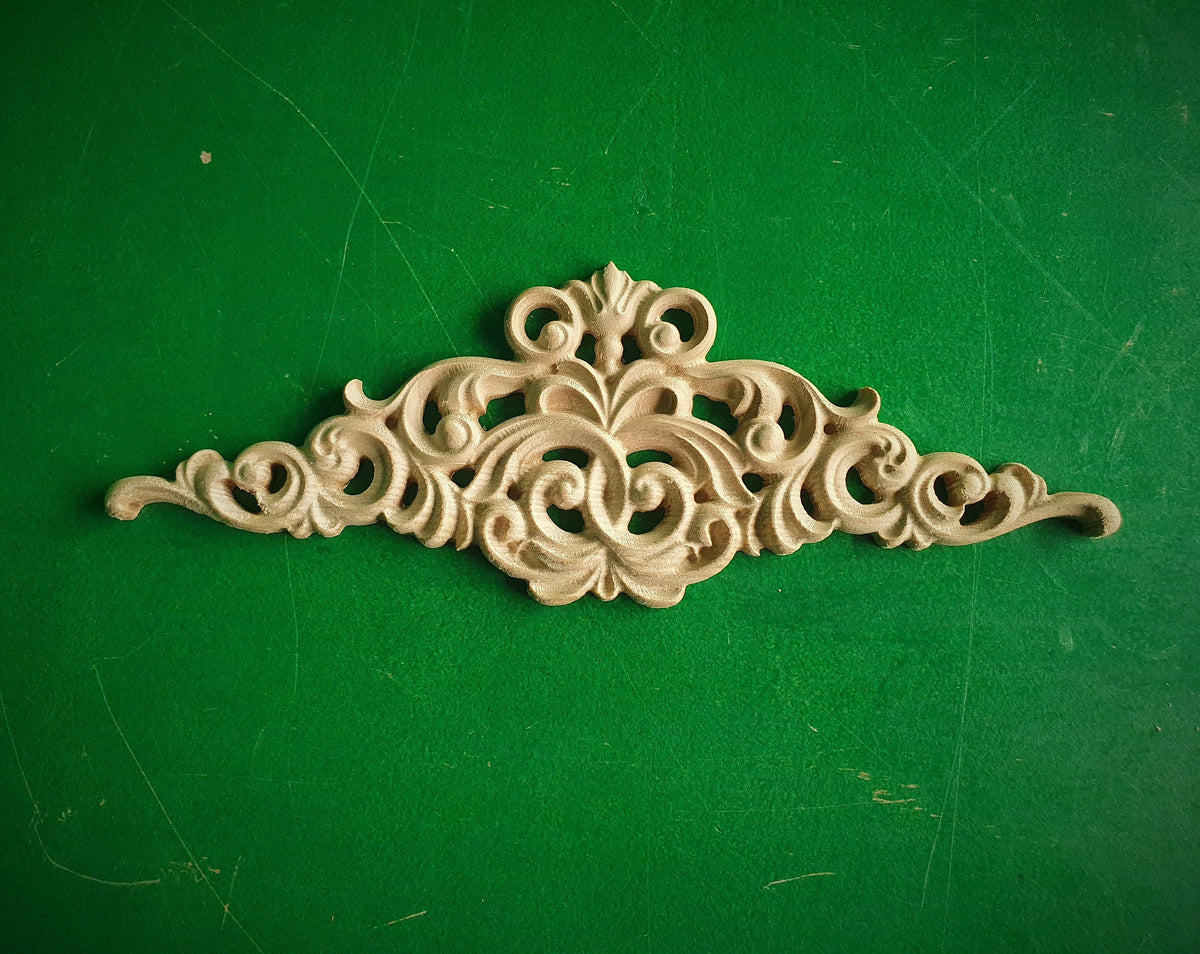 Central onlay of wood, Applique furniture decor DIY Furniture Trim Supplies bed pediments