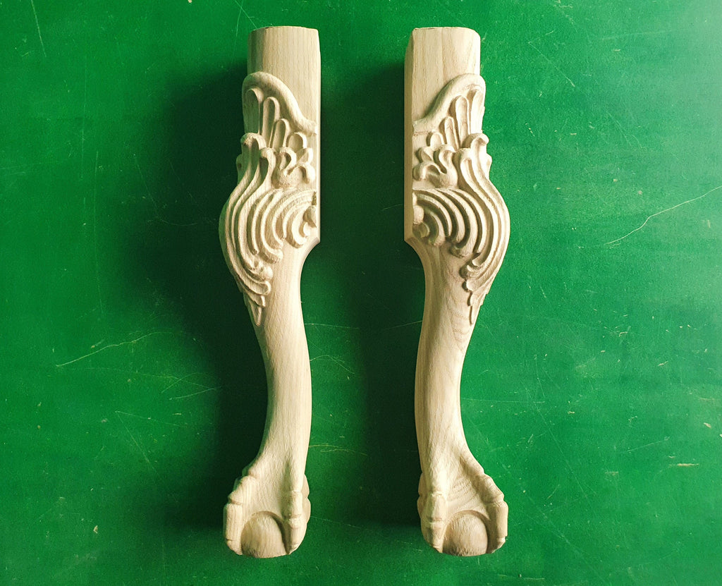 Legs with Eagle's Claws, Set 2pc, classic style legs, baroque legs, wooden legs, queen anne style
