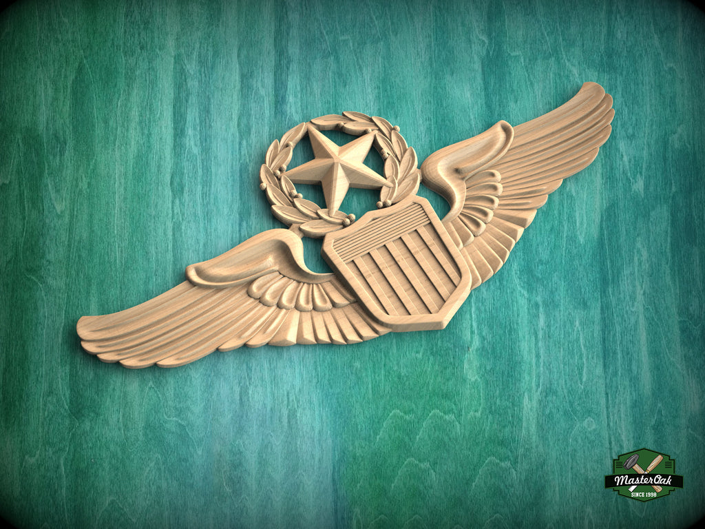 Pair of Command Pilot Wings panel made of wood