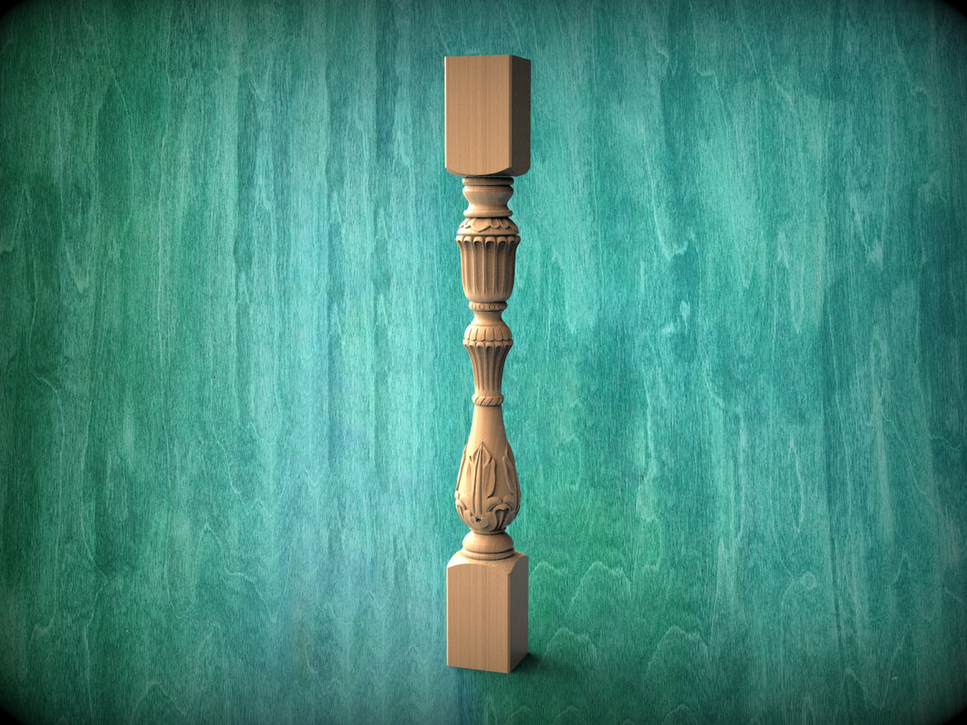 Custom size carved post of wood