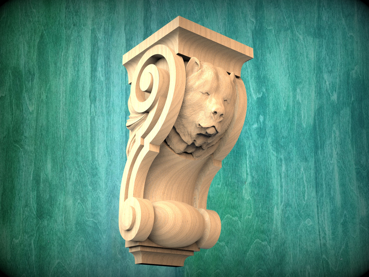 Wooden Corbel Bear 10"