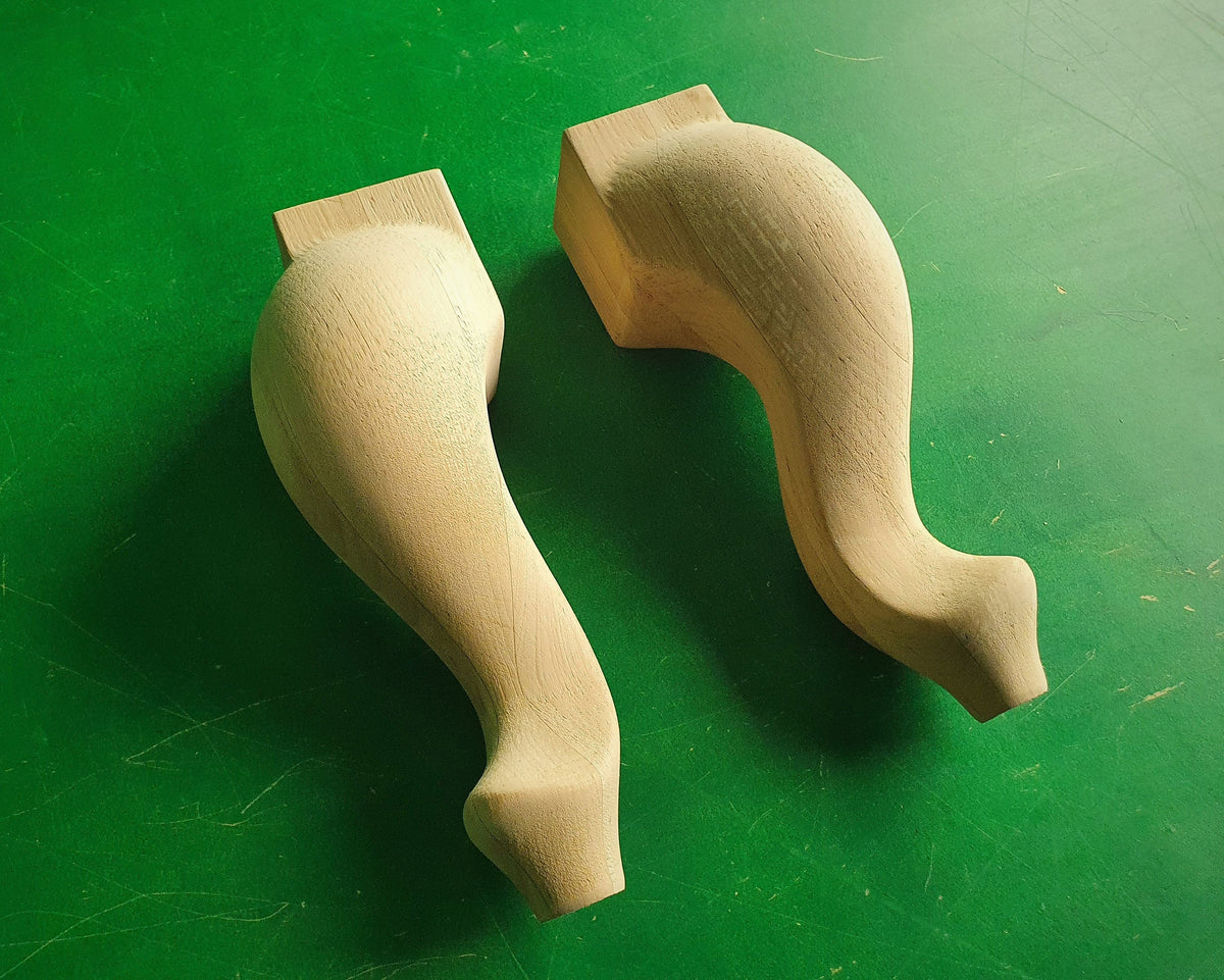 Classic  Cabriole Legs, Set 2pc, classic style legs, baroque legs, wooden legs, queen anne style