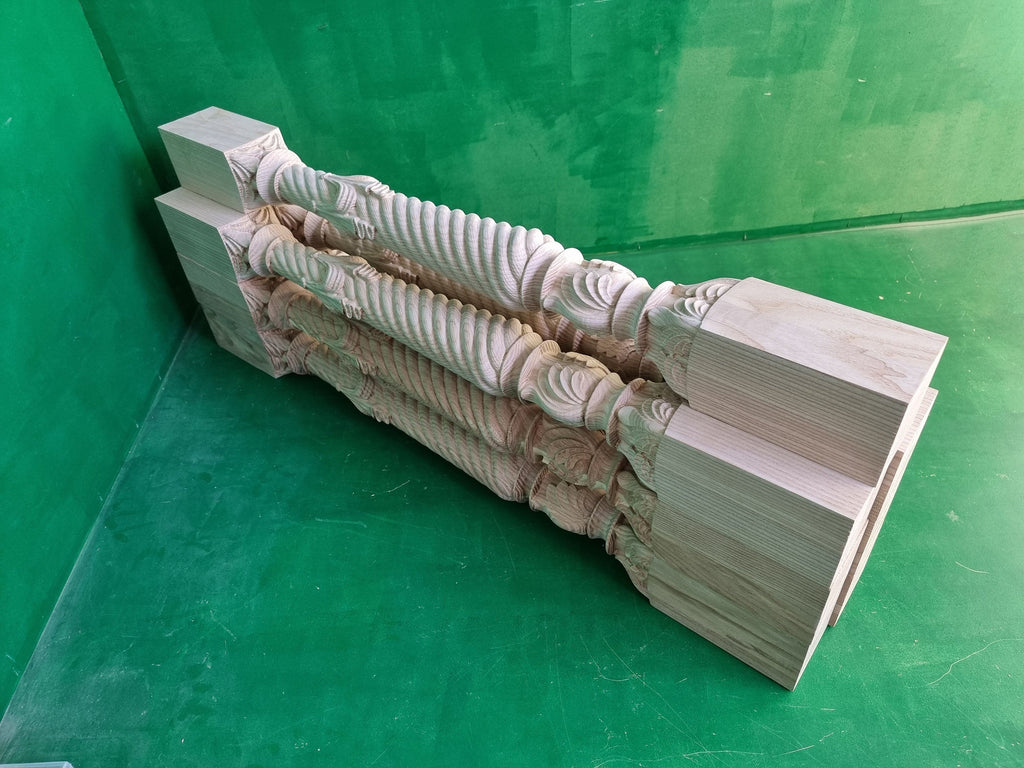 Wooden baluster for the stairs or balustrade, carved banister of wood, stair balusters, Custom size wood balusters for stairs