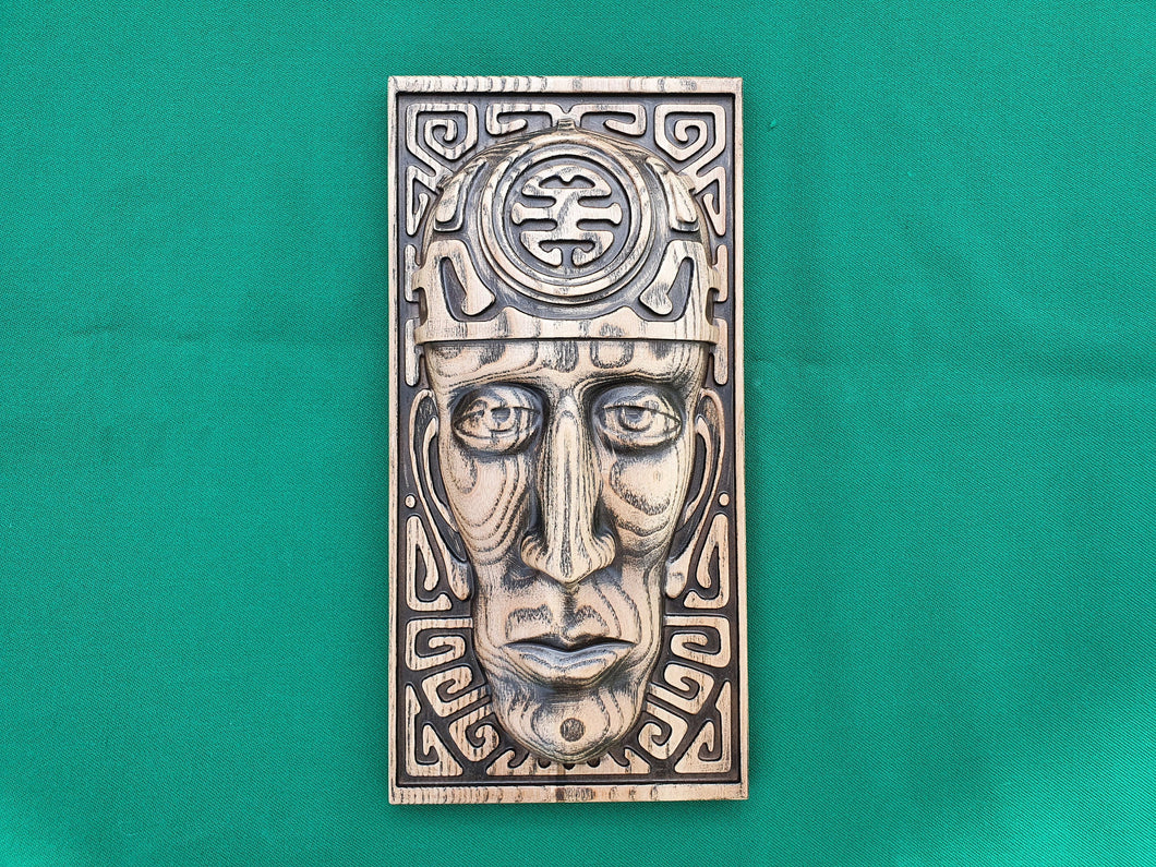 African mask made of wood, wooden carving, wall hangign, wall panno, wall decor