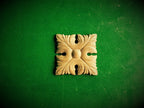 Pair of Carved Rosettes Unpainted, Set of 2 pcs Home Wall Embellishments, wood onlays, wood wall art decor