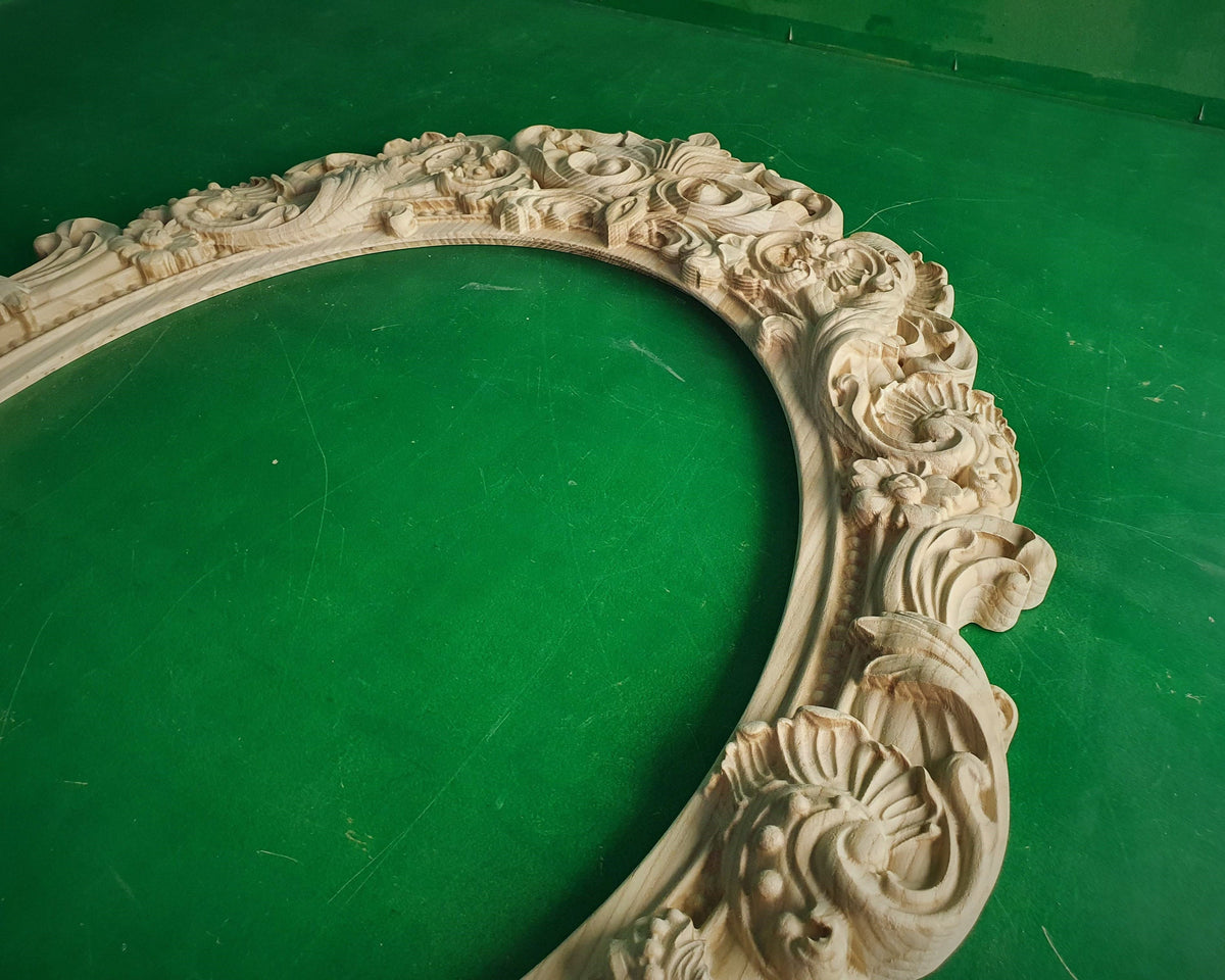 Carved Mirror Frame, Unpainted