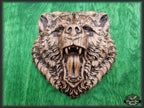 Angry Bear Head carved of wood,  Unusual wall decor, Viking carving, Celtic Lord Of Woods, Wall art, Wall decor, Wall hanging