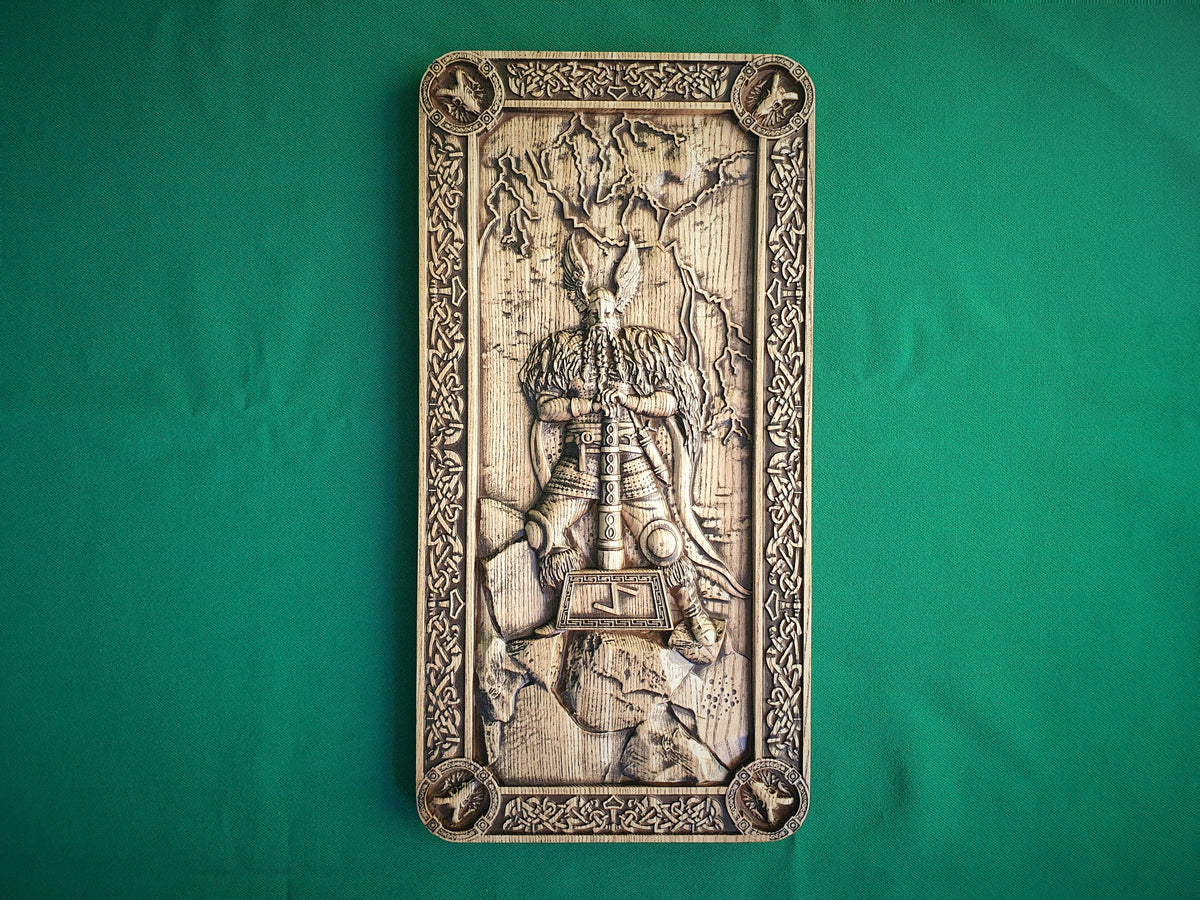 Thor, Norse pantheon, Wood, viking pagan, mythology, asatru, heathen god and goddess, Scandinavian gods, altar, wood sculpture