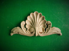 Load image into Gallery viewer, Shell decor, Wood Carved Applique Onlay, 1pc, Home Wall Embellishments, Furniture Carving
