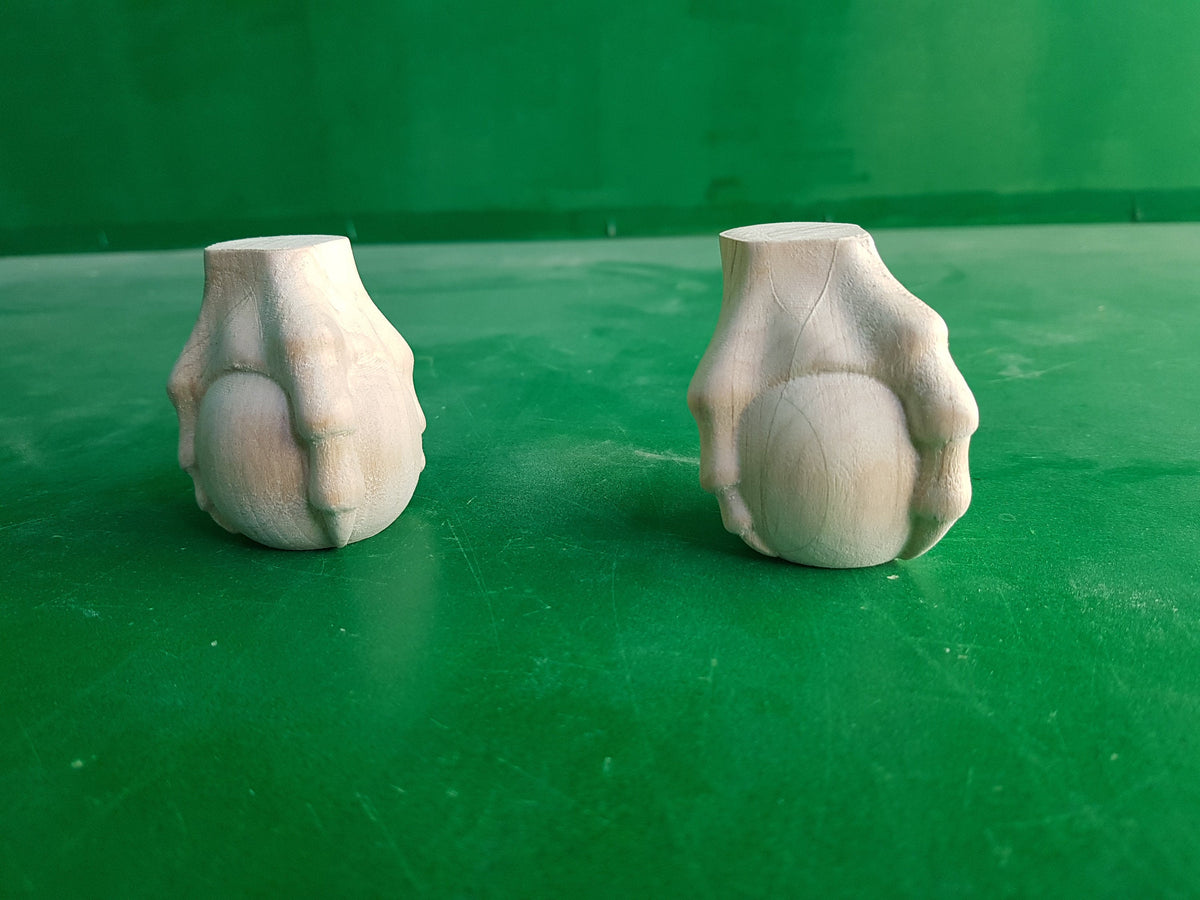 Wooden Paws with Claws, Set of 2pcs, Legs with Eagle's Claws, classic style legs, baroque legs, wooden legs, queen anne style