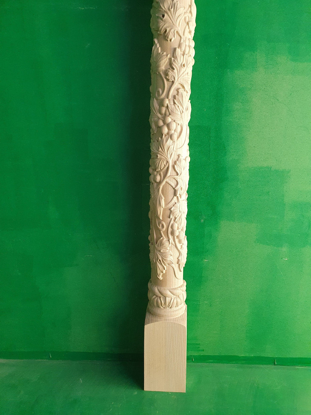 Baluster with Grape, carved banister of wood, stair banister, Carved wood balusters for stairs
