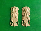Carved Wooden Corbels Unpainted, Set 2pc, Home Wall Embellishments, wood onlays, wood wall art decor