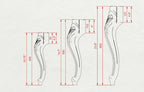 Cool Carved Cabriole Legs, Set 2pc, for the table, classic style legs, baroque legs, wooden legs