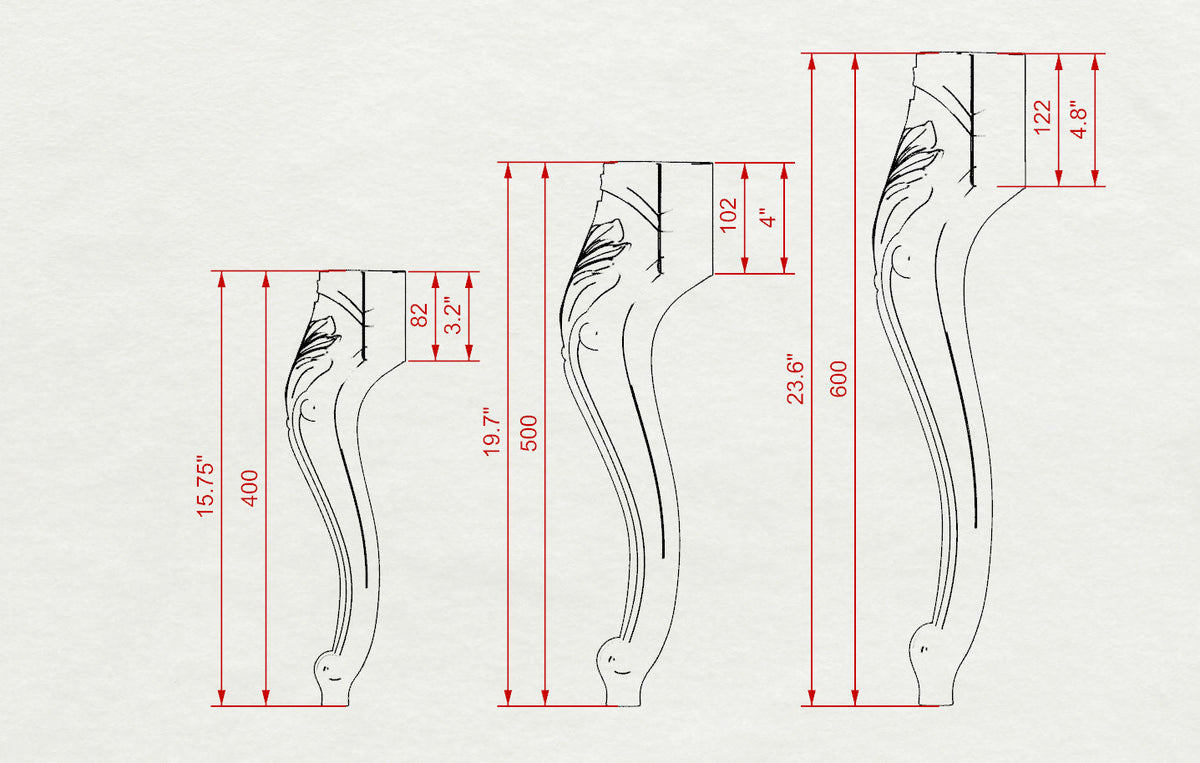 Cool Carved Cabriole Legs, Set 2pc, for the table, classic style legs, baroque legs, wooden legs