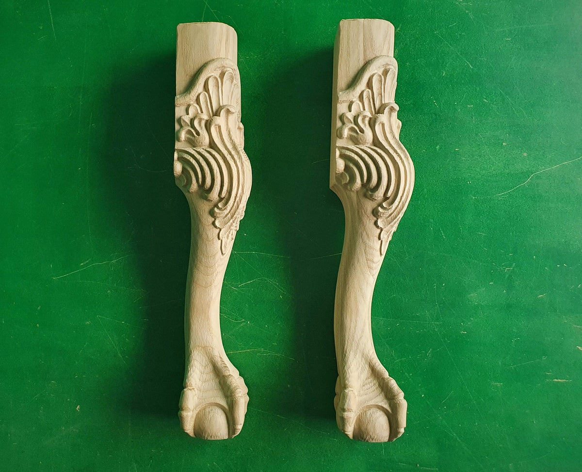 Legs with Eagle's Claws, Set 2pc, classic style legs, baroque legs, wooden legs, queen anne style