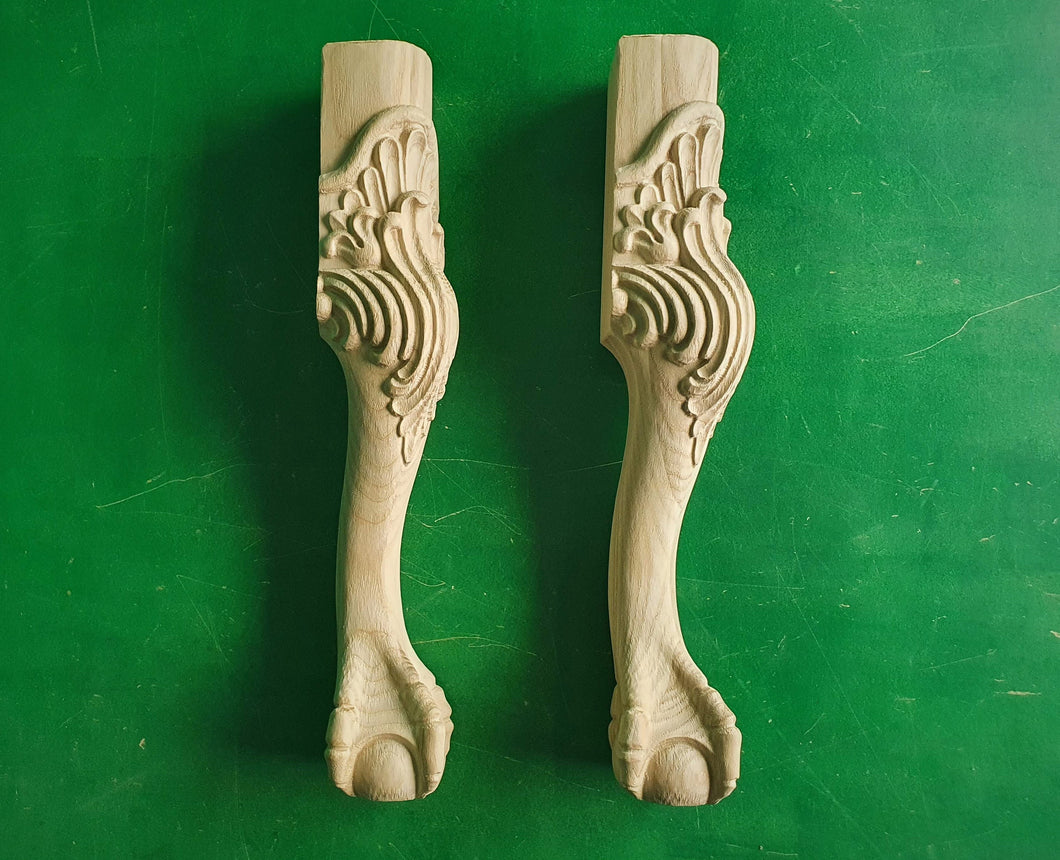 Legs with Eagle's Claws, Set 2pc, classic style legs, baroque legs, wooden legs, queen anne style
