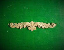 Load image into Gallery viewer, Carved Leaves Onlay, 1pc, Home Wall Embellishments, Furniture Carving, Applique furniture decor DIY Furniture Trim Supplies bed pediments
