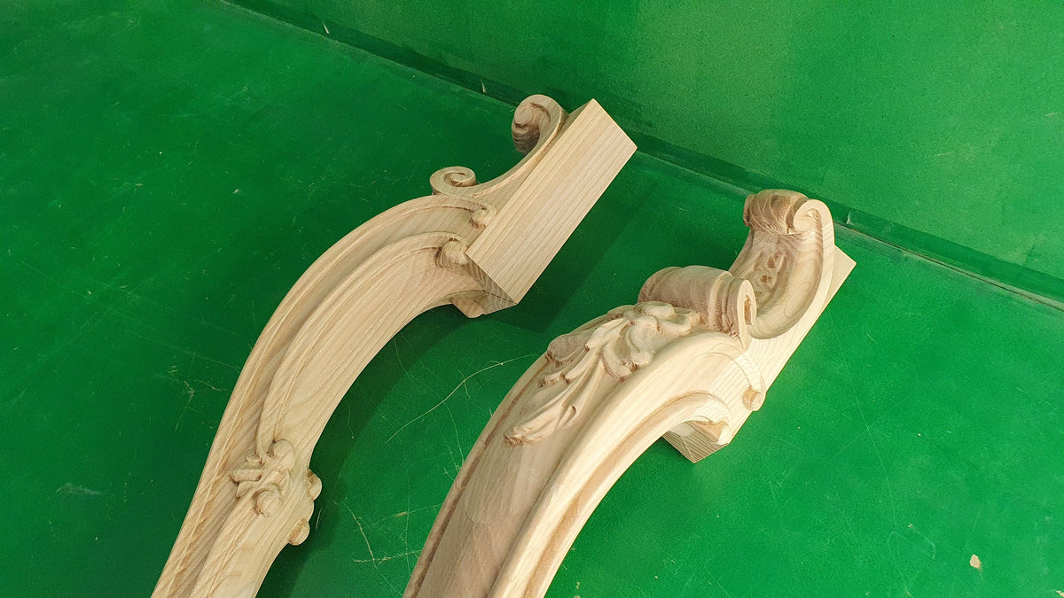Beautiful Carved Cabriole Legs, Set 2pc, for the table