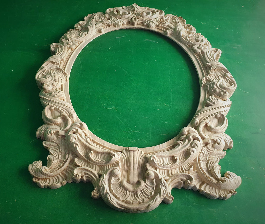 Carved Mirror Frame, Unpainted