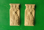 Decorative Carved Wooden Corbels Unpainted, Set 2pc, Home Wall Embellishments, wood onlays, wood wall art decor