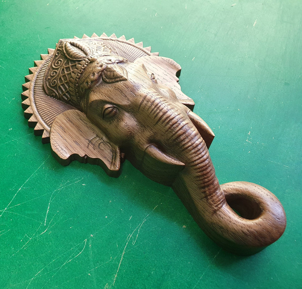 Wooden Lord Ganesha Head Wall Hanging ,Ganesha Elephant Head, Wood carving