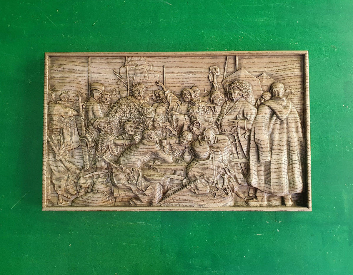 Zaporozhian Cossacks write To Sultan, Home and office wall decor, wood painting