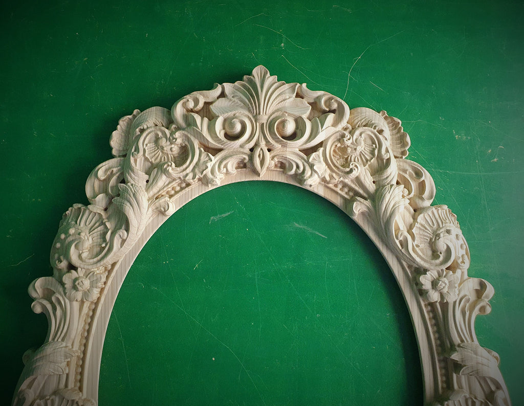 Carved Mirror Frame, Unpainted