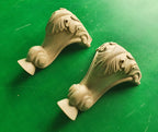 Pair of Little Carved Legs, Set 2pc, classic style legs, baroque legs, wooden legs, queen anne style
