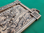 Thor statue, Ragnarok,  Mjollnir, norse gods, wood carving altar heathen asatru viking god and goddes sculpture wooden scandinavian pantheon