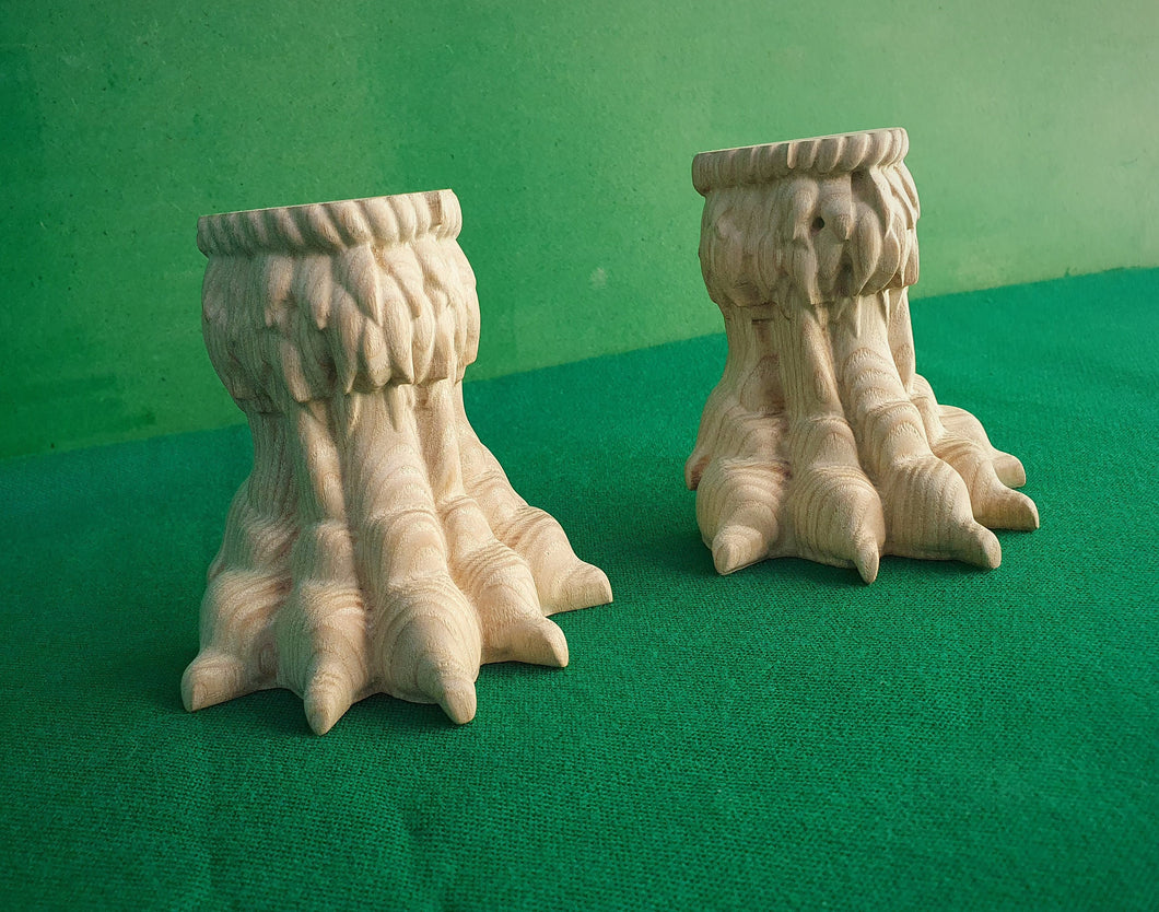 Lion Claws Feets, Set 2 of pc, classic style feets, baroque legs, wooden feets, queen anne style