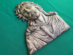 Jesus in a wreath,  wall hanging religion panno, home altar catholic
