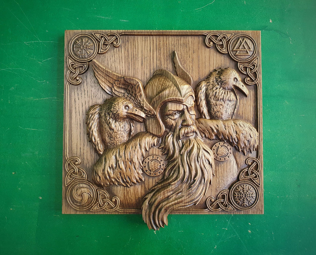 Scandinavian God - Odin,  Odin the Allfather, Celtic wood carving, Viking carving
