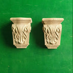Carved Decorative Wooden Corbel Pair, Antique Wood Shelf Bracket, Cornice Corbel Entablature