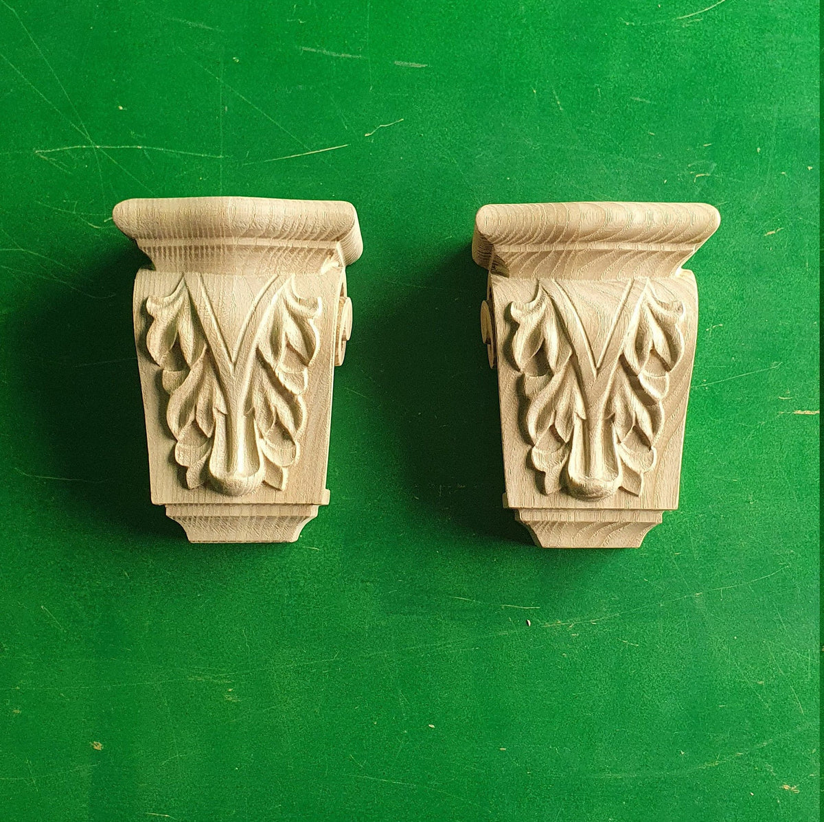 Carved Decorative Wooden Corbel Pair, Antique Wood Shelf Bracket, Cornice Corbel Entablature