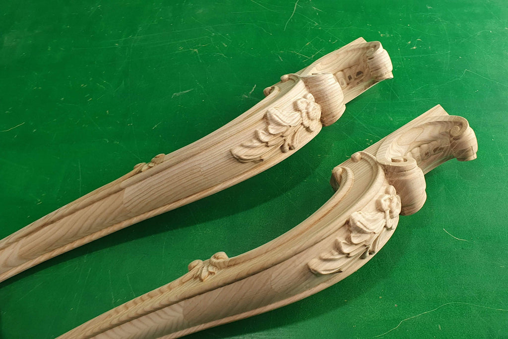 Beautiful Carved Cabriole Legs, Set 2pc, for the table