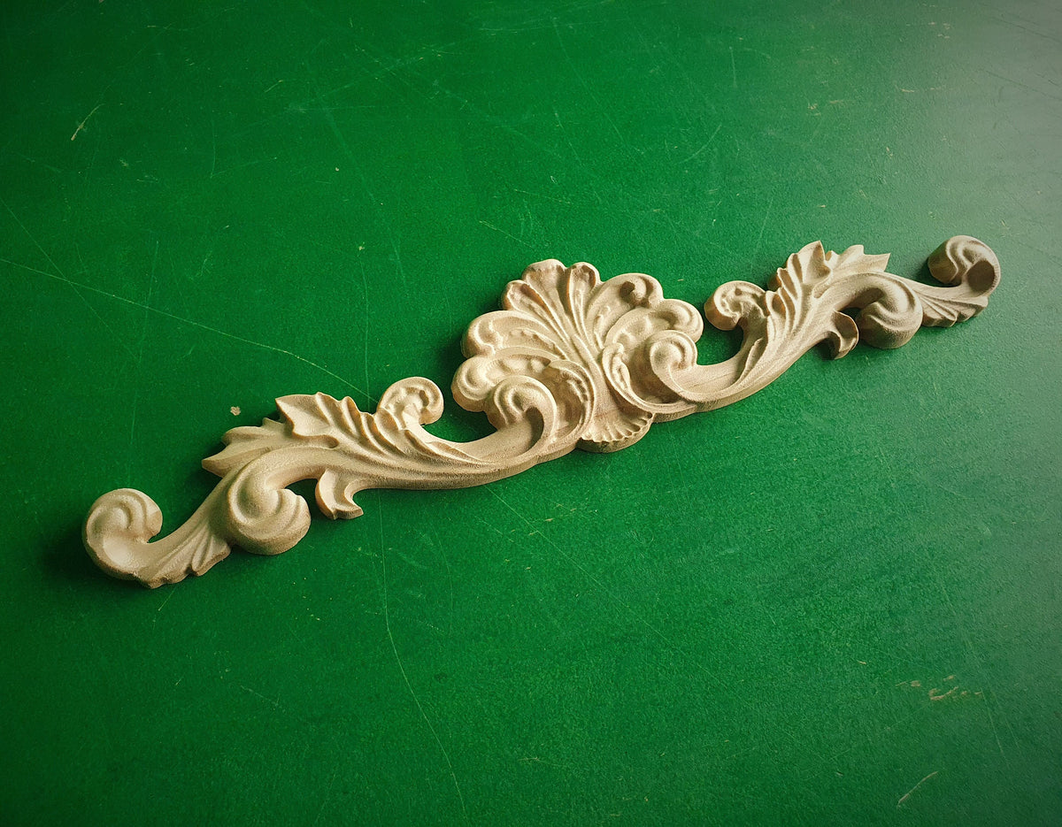 Floral Wood Pattern, wooden onlay, 1pc, Applique furniture decor DIY Furniture Trim Supplies wall ornaments pediments