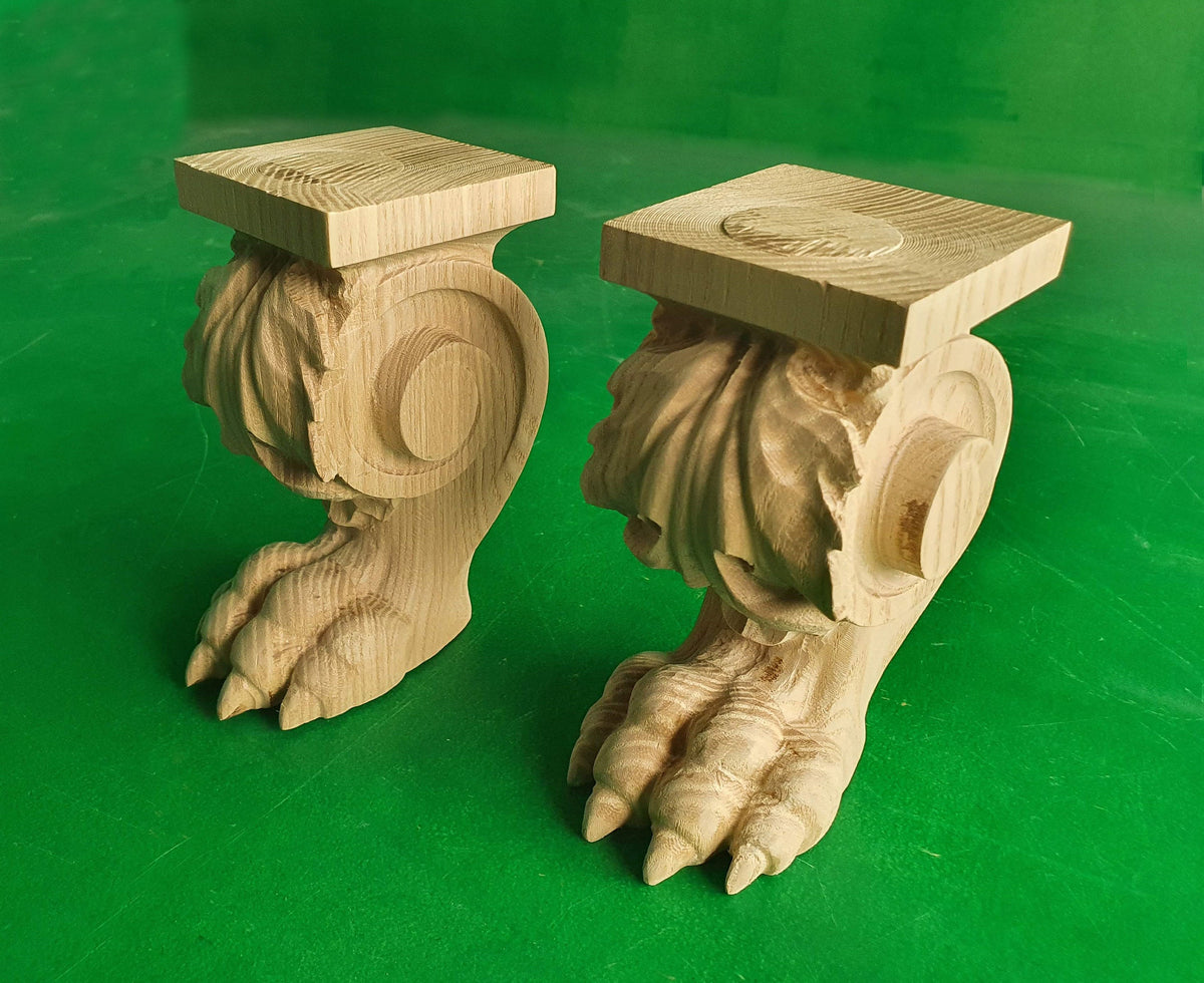Legs With Claws, Set 2 of pc, classic style feets, baroque legs, wooden feets, queen anne style