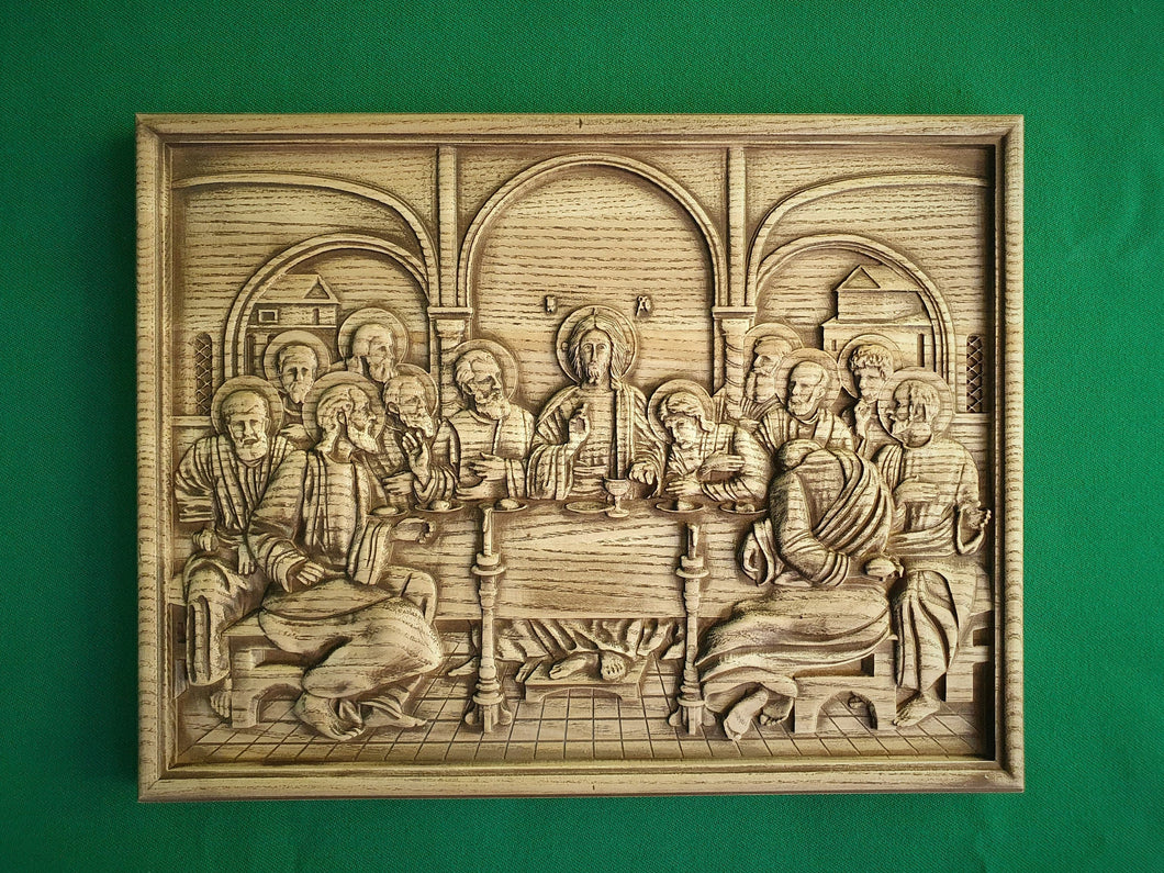 Last supper carving wood in new design, Christ The Last Supper religion icons 