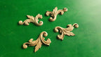 Carved Corners Unpainted, Set of 4pc, Home Wall Embellishments, wood onlays, wood wall art decor