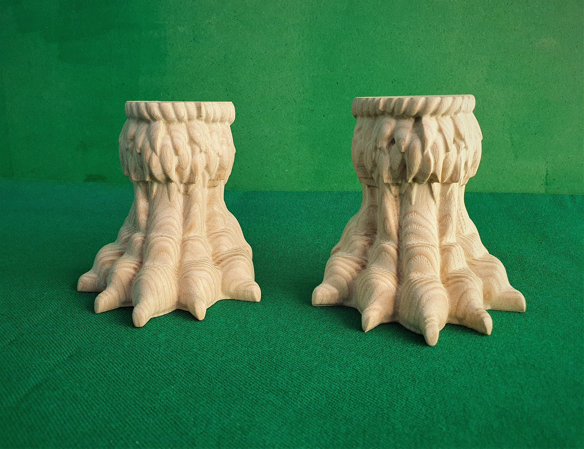 Lion Claws Feets, Set 2 of pc, classic style feets, baroque legs, wooden feets, queen anne style