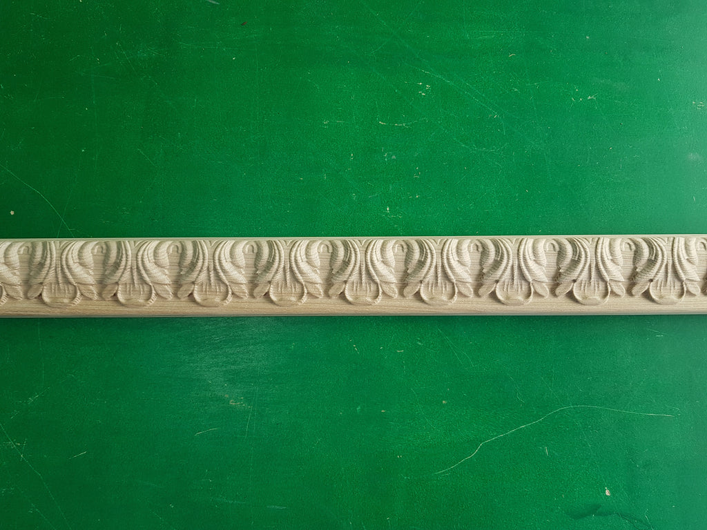 Carved timber unfinished , 40" Carved wooden Baguette, wood trim moulding corner piece for craft woodwork projects