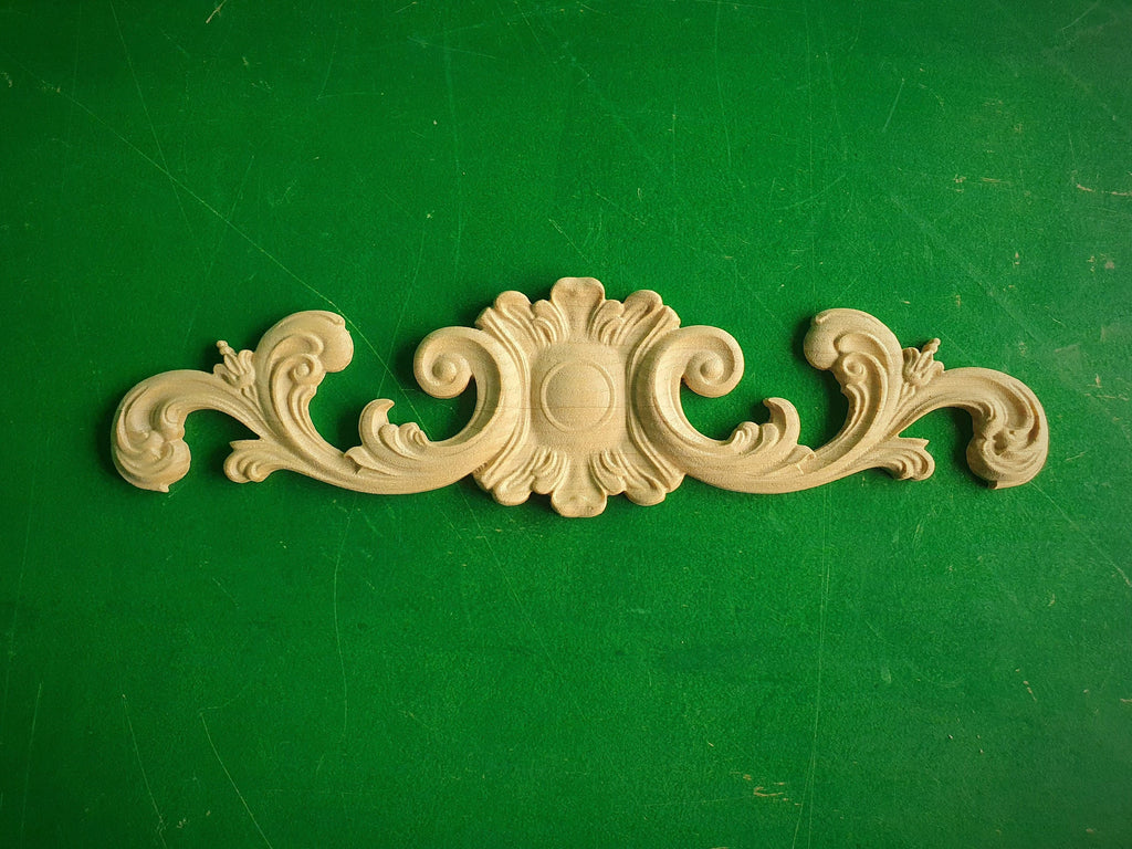 Wooden Onlay, 1pc, Home Wall Embellishments, Furniture Carving, Applique furniture decor DIY Furniture Trim Supplies