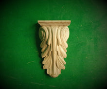 Load image into Gallery viewer, Carved Wooden Corbel, Home Wall Embellishments, wood onlays, wood wall art decor
