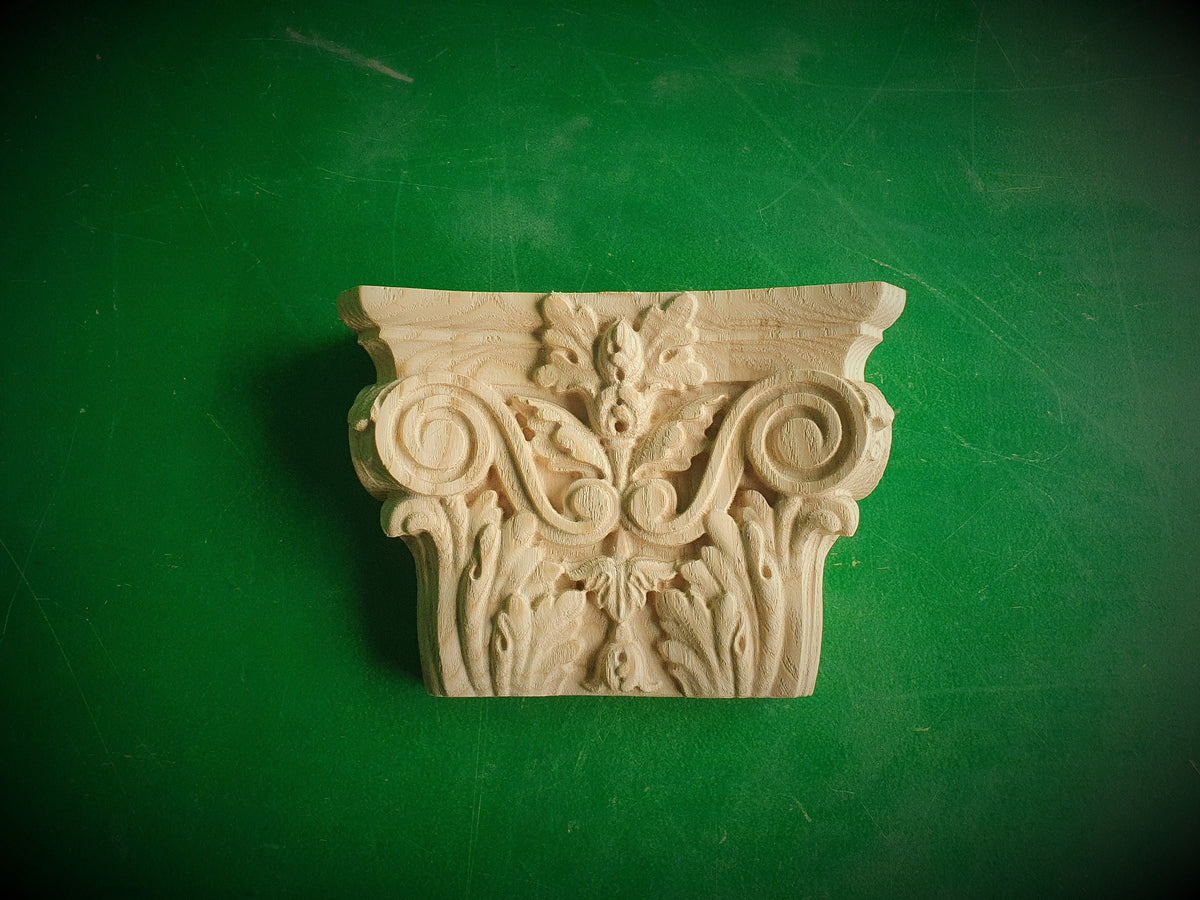 Carved Wooden Capital, 1 piece, unpainted