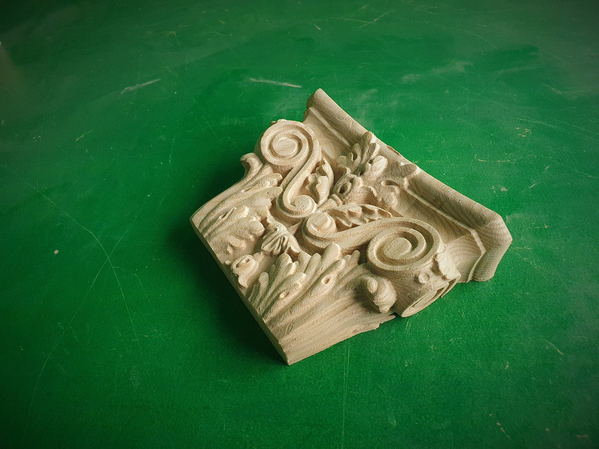 Carved Wooden Capital, 1 piece, unpainted