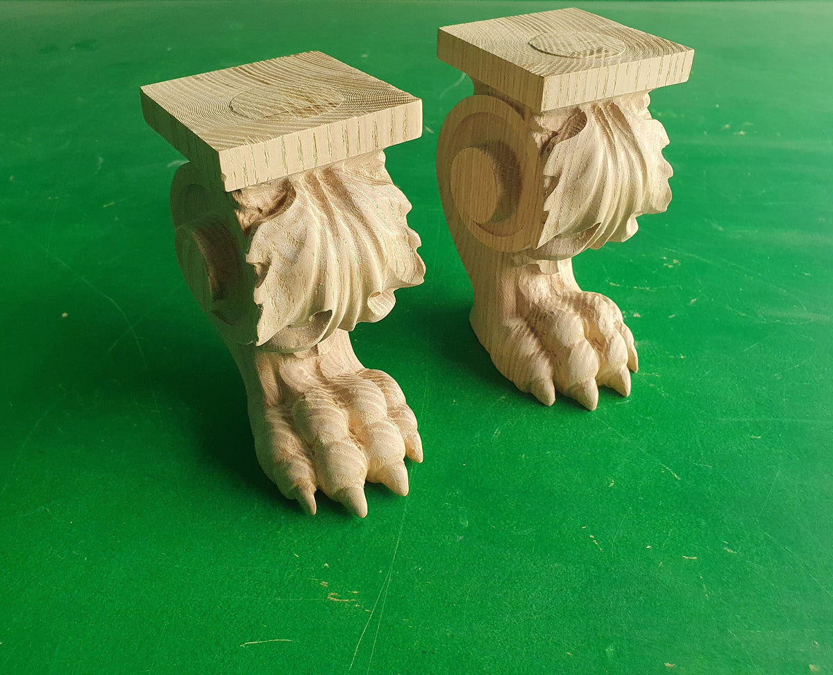 Legs With Claws, Set 2 of pc, classic style feets, baroque legs, wooden feets, queen anne style