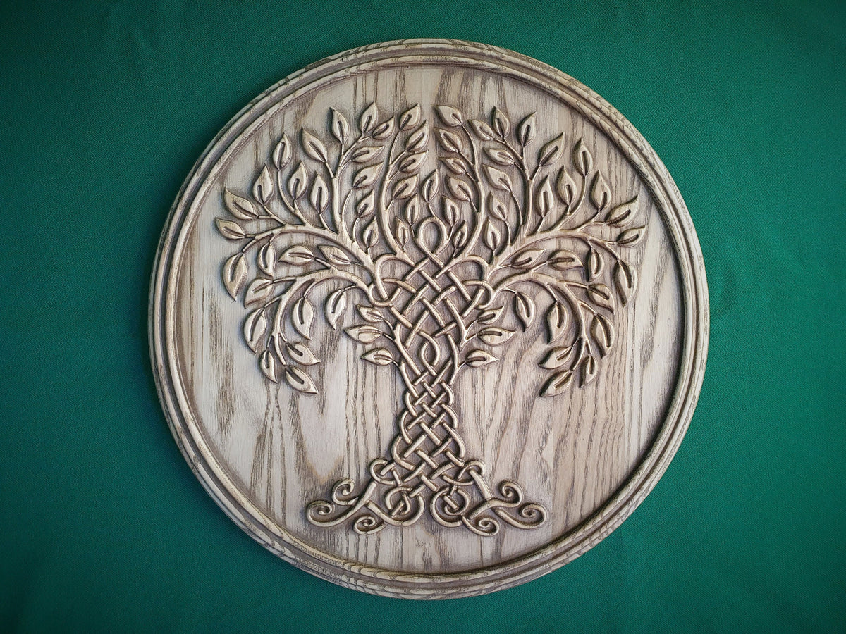 Tree of Life, Celtic cavring, Scandinavian wood carved decor
